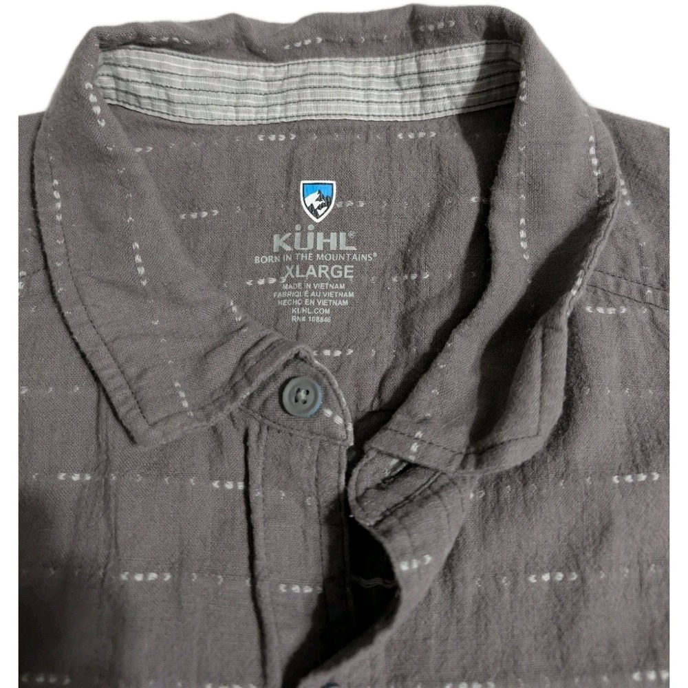 KUHL Men's XL‎ Gray Short Sleeve Button Up Shirt Lightweight Outdoor Casual - Picture 4 of 8